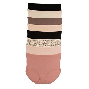 NWT Felina Women Cotton Stretch Brief 8 Pack Pantie Multicolor Size S $50 11HL93